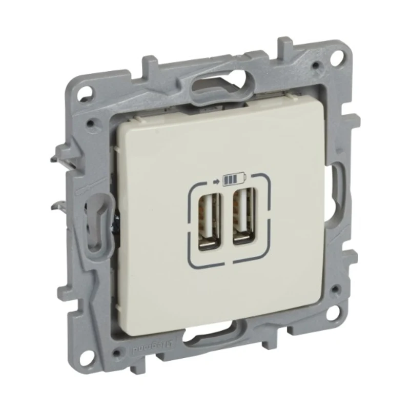 Контакт 2xUSB 2400mA Кремав