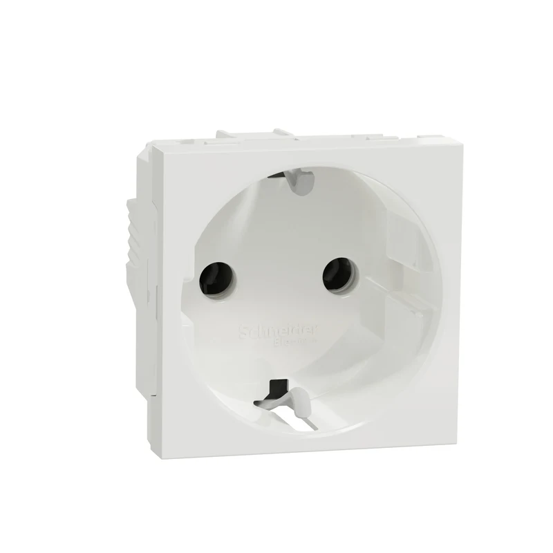 Контакт шуко без детска защита 2P+E, 16A, 2M, бял