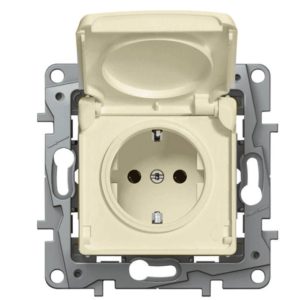 Контакт шуко с капаче и детска защита Крем IP44